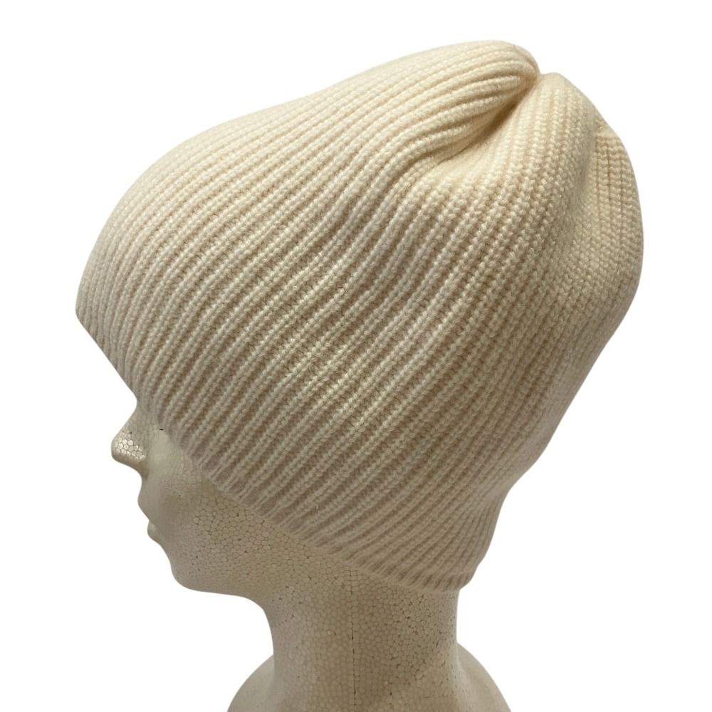 Hermes Wool Cashmere Knit Cap S Ivory Pre Owned — view 5