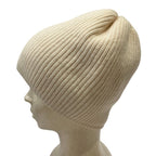 Hermes Wool Cashmere Knit Cap S Ivory Pre Owned — view 5
