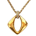 Saint Laurent Vintage Rhinestone Square Top Necklace Gold Plated