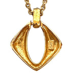Saint Laurent Vintage Rhinestone Square Top Necklace Gold Plated — view 4
