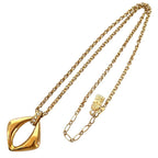 Saint Laurent Vintage Rhinestone Square Top Necklace Gold Plated — view 2