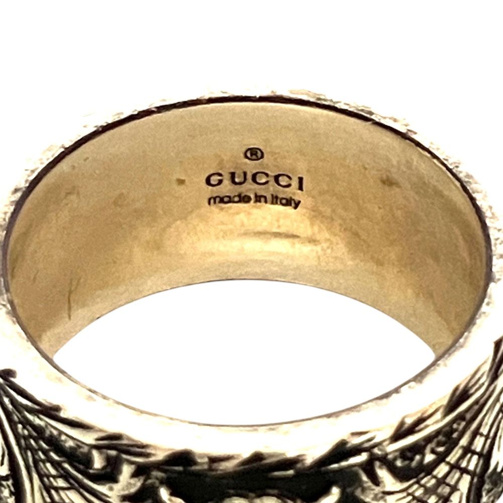 Gucci GG Tiger Head Arabesque Ring 925 Sterling Silver Pre Owned — view 5