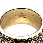 Gucci GG Tiger Head Arabesque Ring 925 Sterling Silver Pre Owned — view 5