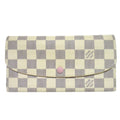 Louis Vuitton Emili Wallet Damier Azur Rose Ballerine Button Pre Owned