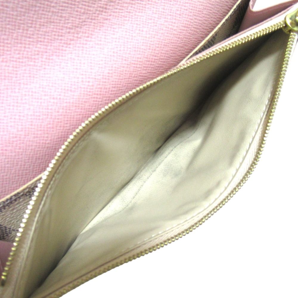 Louis Vuitton Emili Wallet Damier Azur Rose Ballerine Button Pre Owned — view 8