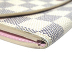 Louis Vuitton Emili Wallet Damier Azur Rose Ballerine Button Pre Owned — view 4