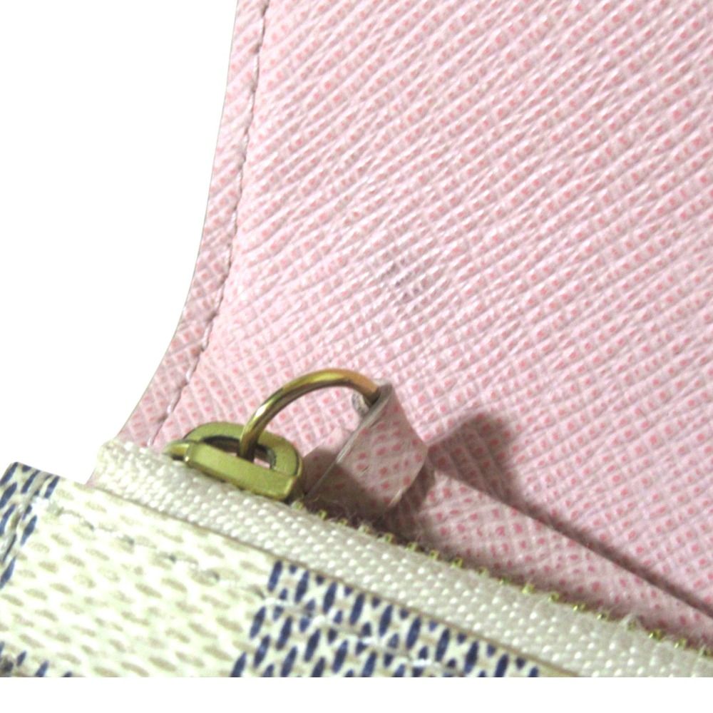 Louis Vuitton Emili Wallet Damier Azur Rose Ballerine Button Pre Owned — view 9