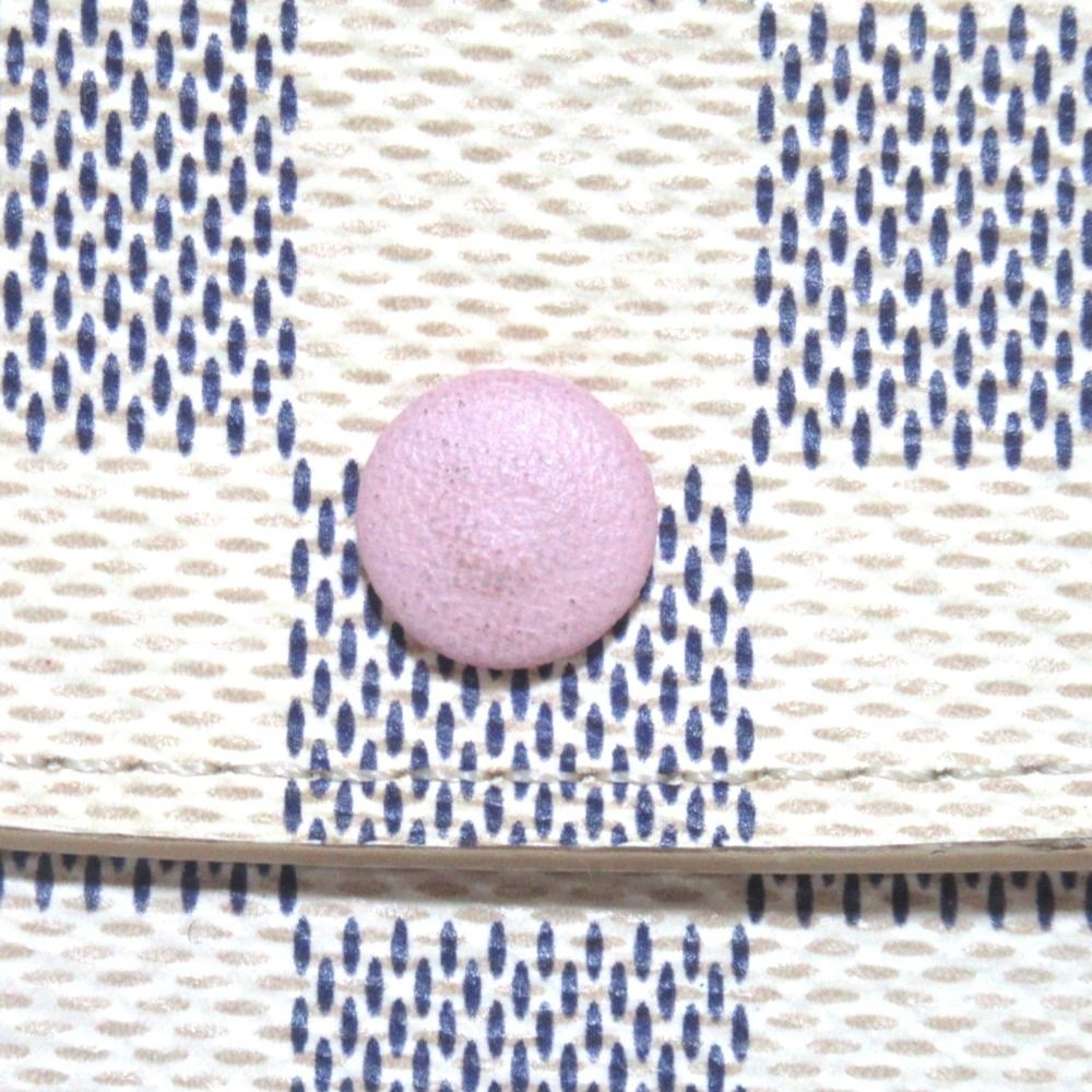 Louis Vuitton Emili Wallet Damier Azur Rose Ballerine Button Pre Owned — view 6