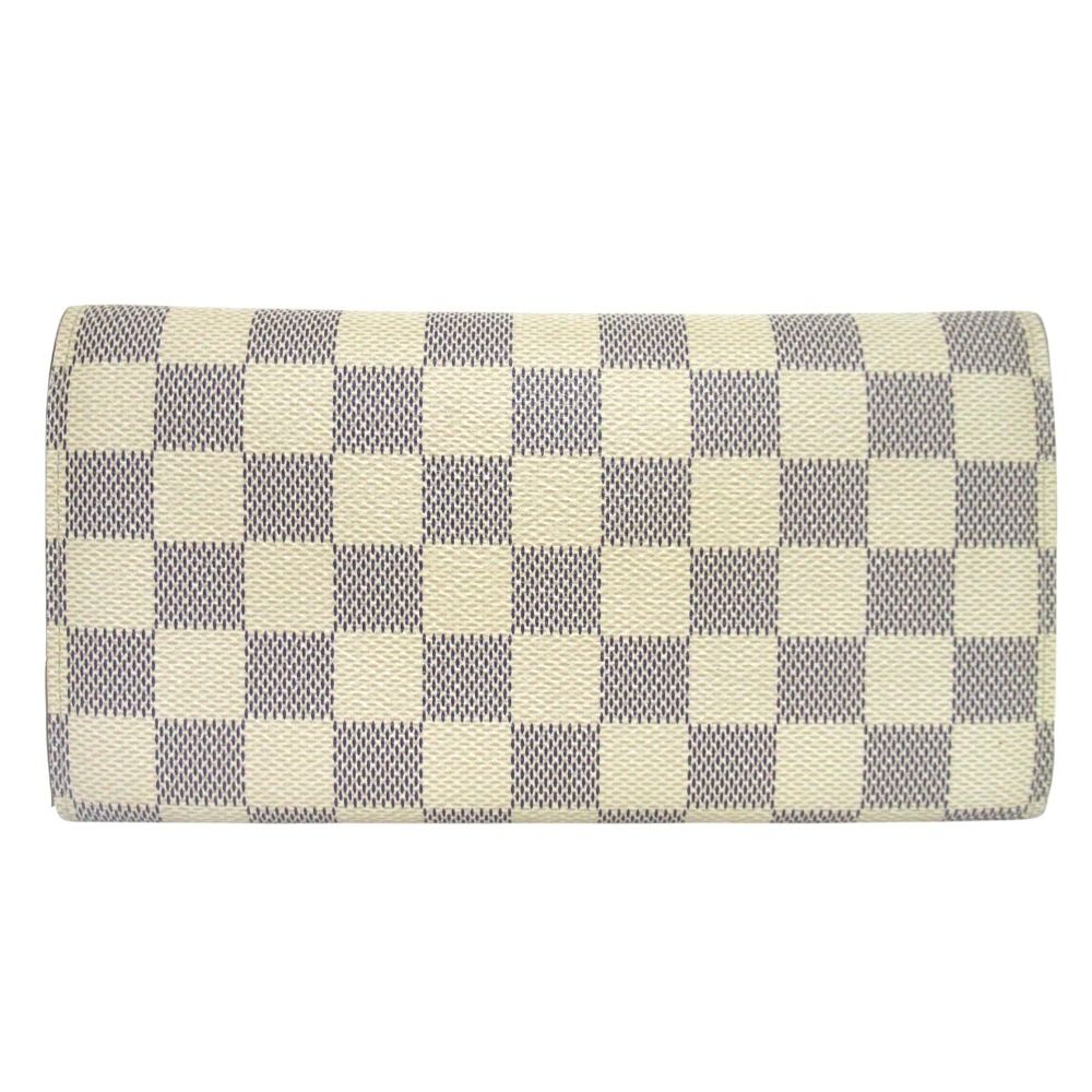 Louis Vuitton Emili Wallet Damier Azur Rose Ballerine Button Pre Owned — view 2