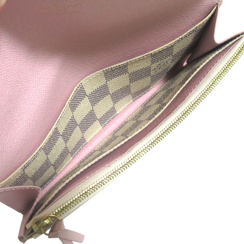 Louis Vuitton Emili Wallet Damier Azur Rose Ballerine Button Pre Owned — view 7
