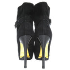 Louis Vuitton Suede Leather Open Toe High Heels Ankle Boots Short 35 Black — view 4