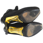 Louis Vuitton Suede Leather Open Toe High Heels Ankle Boots Short 35 Black — view 5