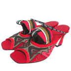 Fendi Embroidered Slingback Sandals