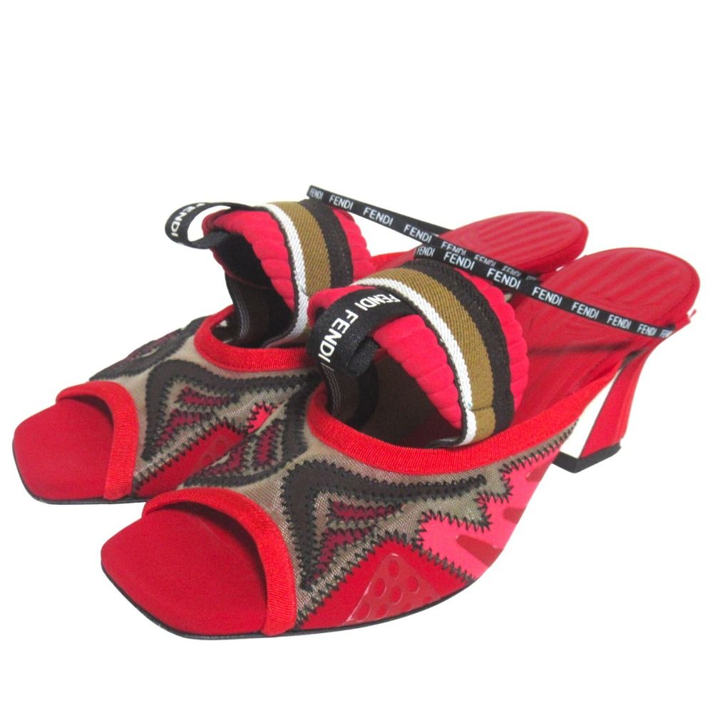 Fendi Embroidered Slingback Sandals