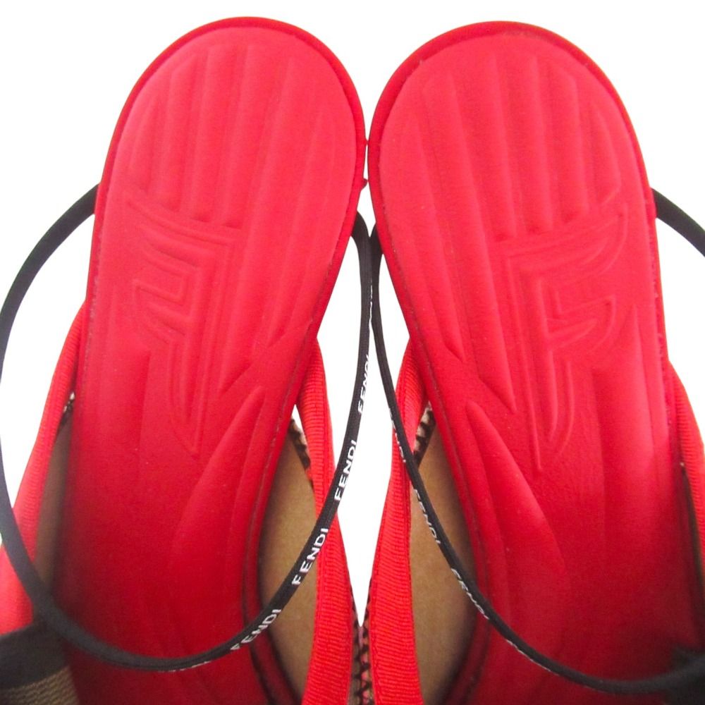 Fendi Embroidered Slingback Sandals — view 7