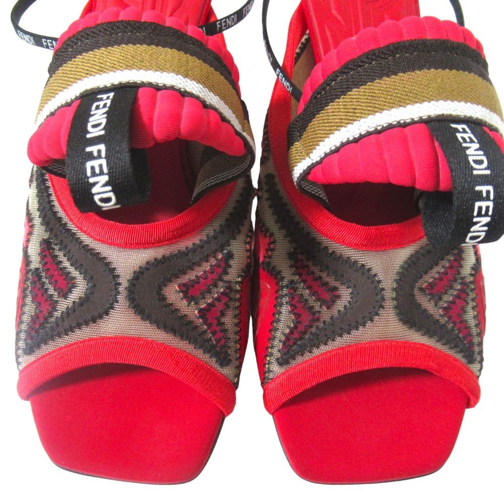 Fendi Embroidered Slingback Sandals — view 4