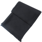 Gucci GG Jacquard Fringe Shawl Black Pre Owned Scarf