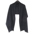 Gucci GG Jacquard Fringe Shawl Black Pre Owned Scarf — view 2