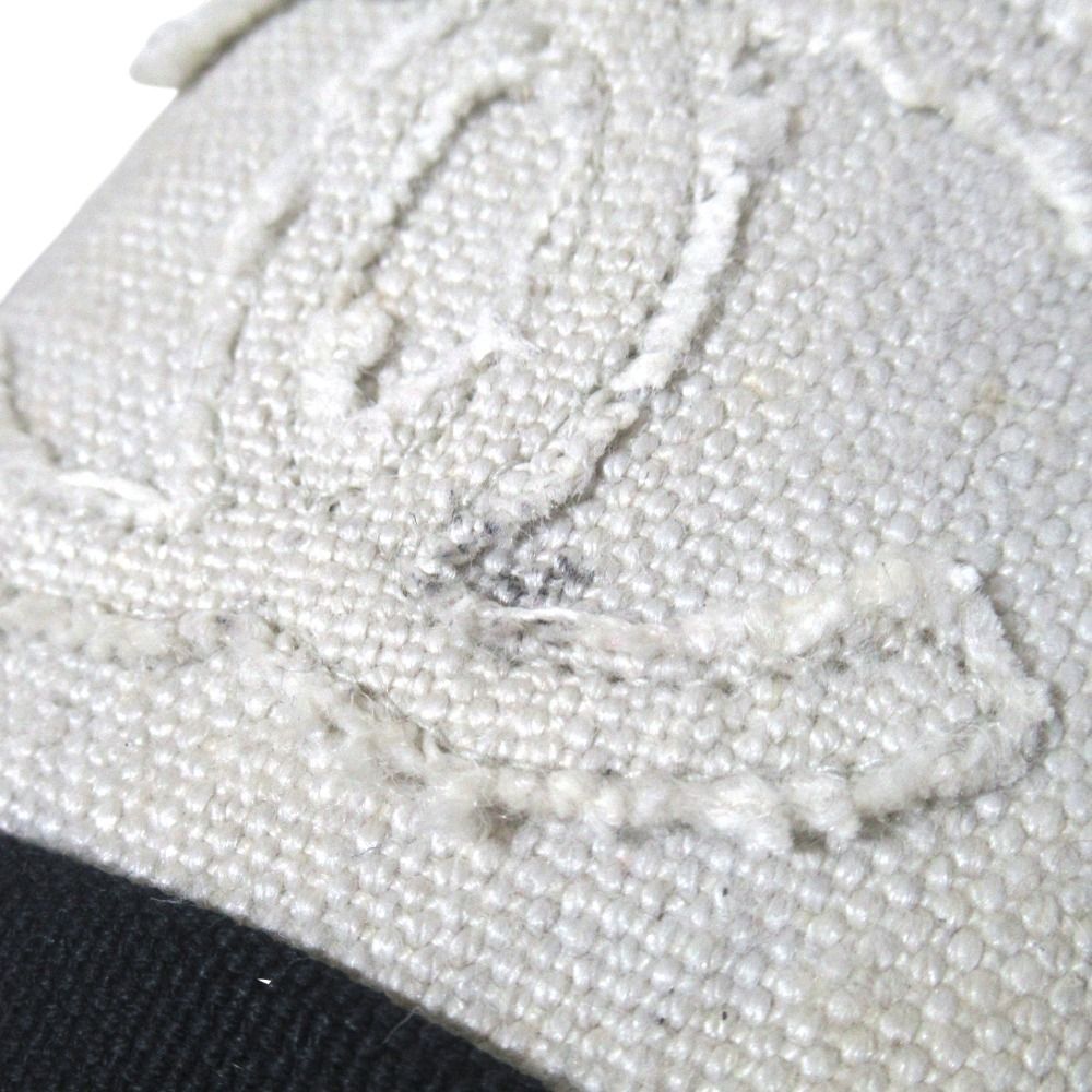 Chanel CC Logo Espadrille Shoes 36 Ivory Black Pre Owned — view 7