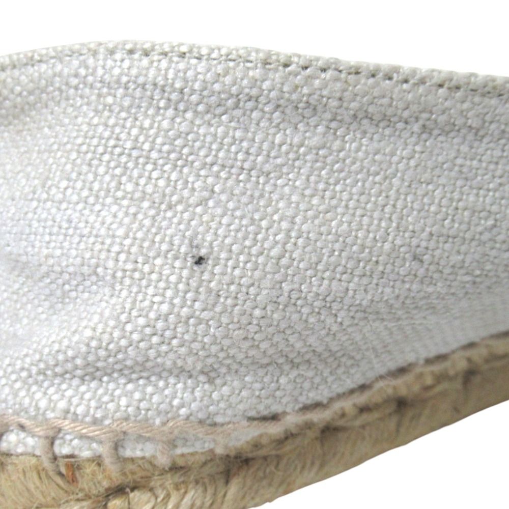 Chanel CC Logo Espadrille Shoes 36 Ivory Black Pre Owned — view 8