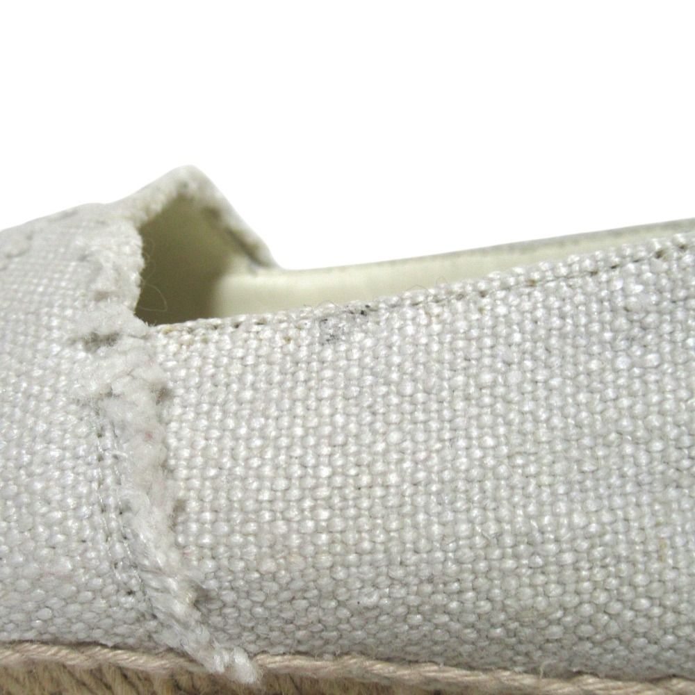 Chanel CC Logo Espadrille Shoes 36 Ivory Black Pre Owned — view 9
