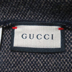 Gucci GG Cashmere Knit Beanie L Navy Beige Pre Owned — view 6
