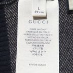 Gucci GG Cashmere Knit Beanie L Navy Beige Pre Owned — view 3