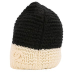 Chanel CC Logo Bicolor Cashmere Knit Beanie Black White Pre Owned — view 8