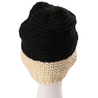 Chanel CC Logo Bicolor Cashmere Knit Beanie Black White Pre Owned — view 6