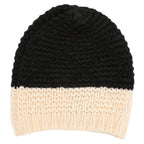 Chanel CC Logo Bicolor Cashmere Knit Beanie Black White Pre Owned — view 2