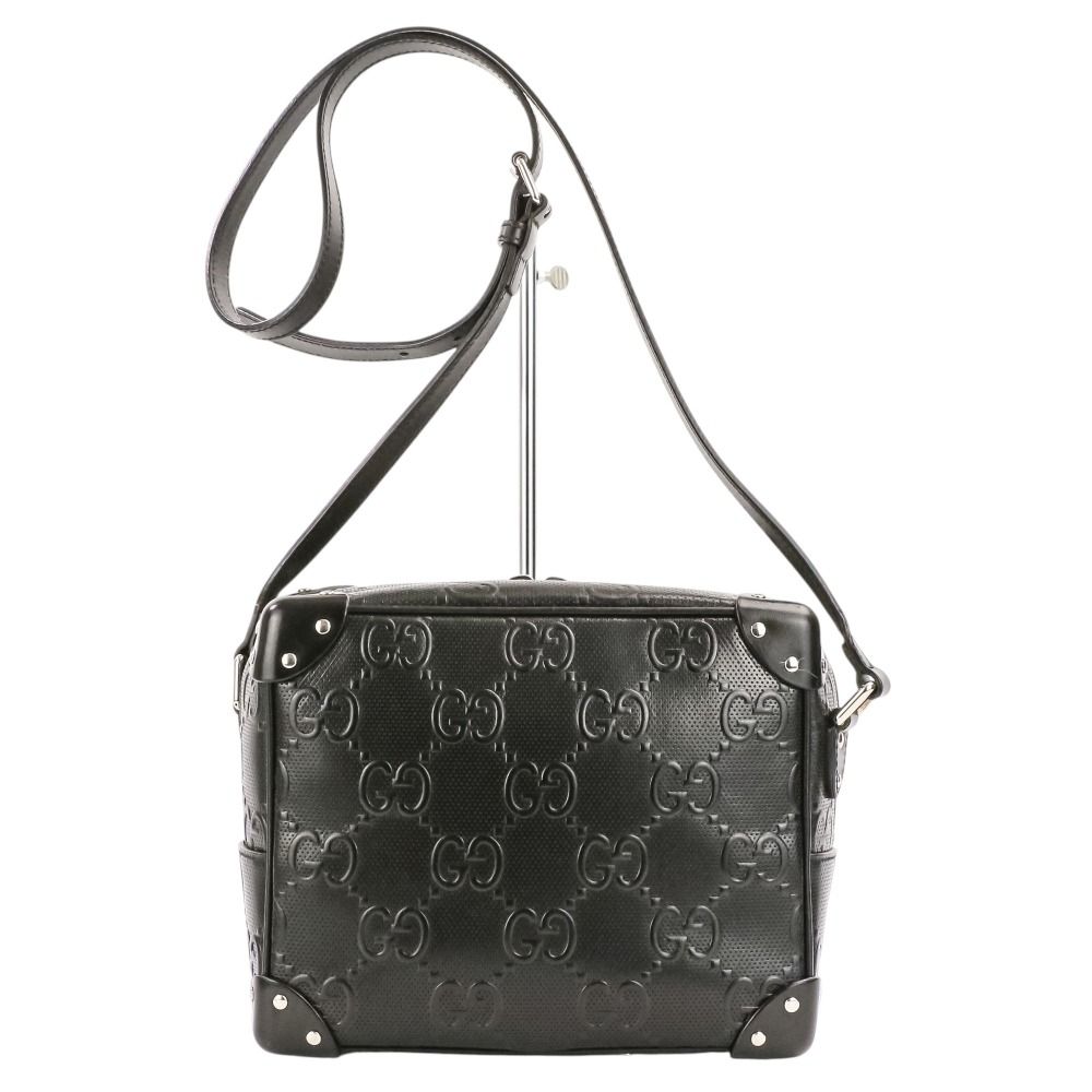 Gucci GG Embossed Soft Trunk Shoulder Bag Black / Pre Owned