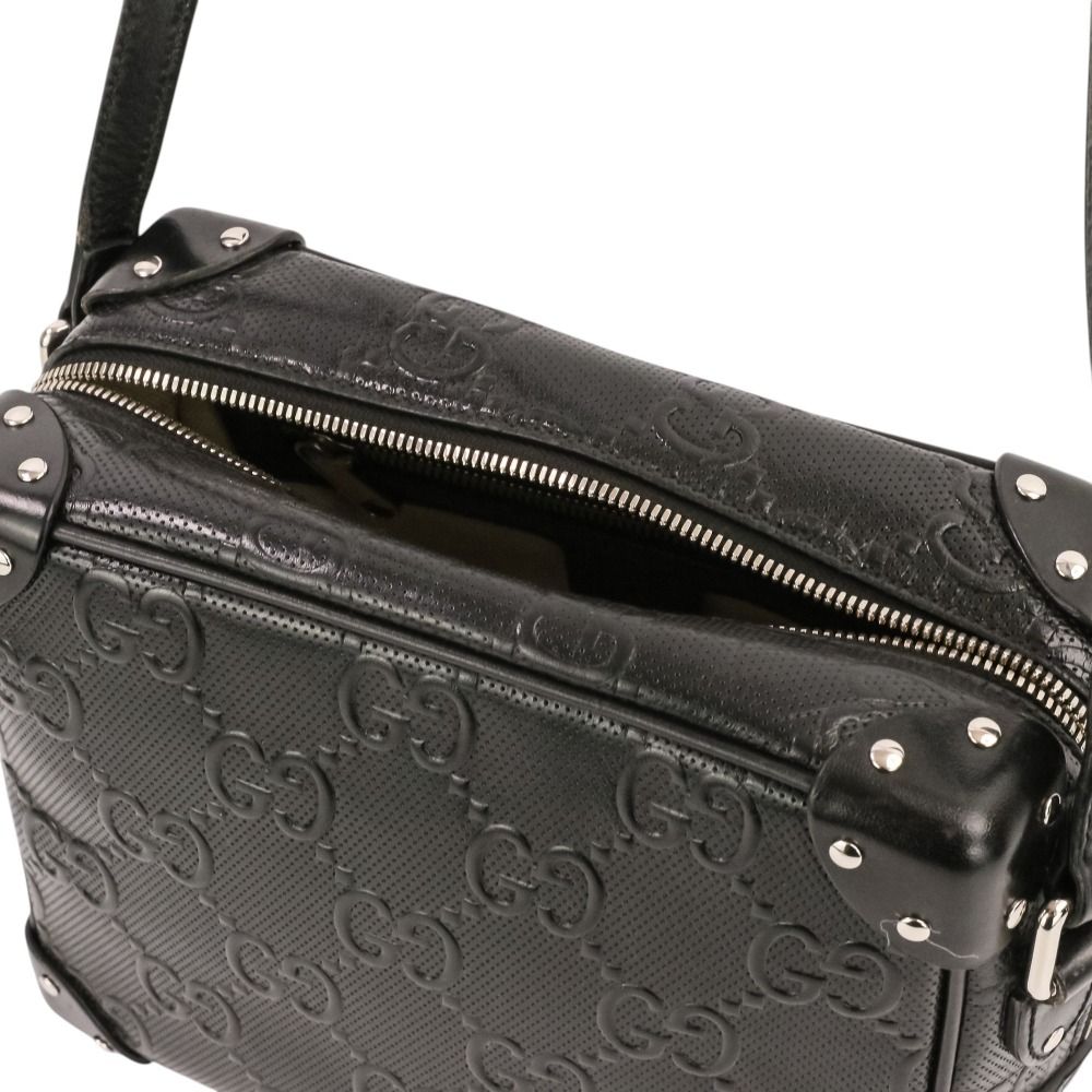 Gucci GG Embossed Soft Trunk Shoulder Bag Black / Pre Owned — view 9