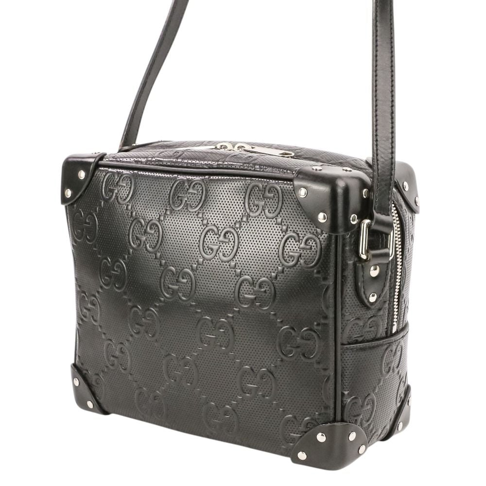 Gucci GG Embossed Soft Trunk Shoulder Bag Black / Pre Owned — view 4