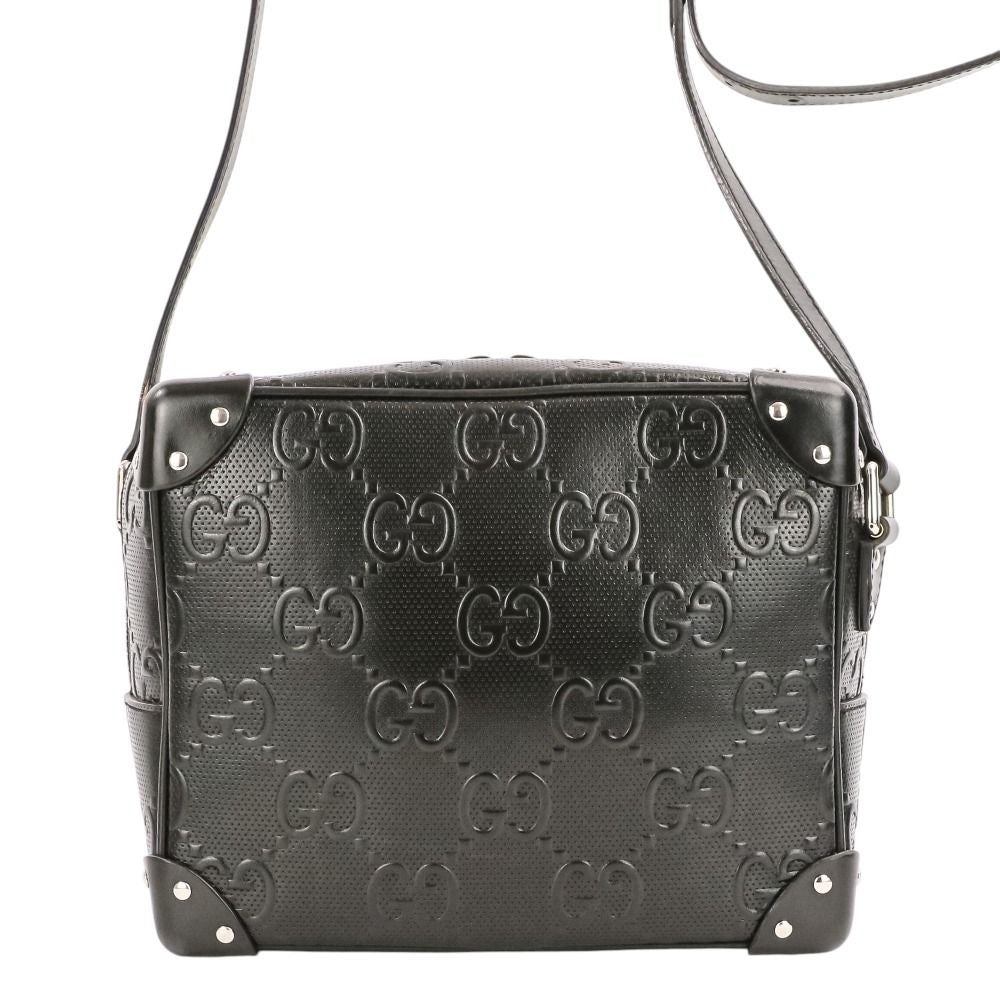 Gucci GG Embossed Soft Trunk Shoulder Bag Black / Pre Owned — view 3