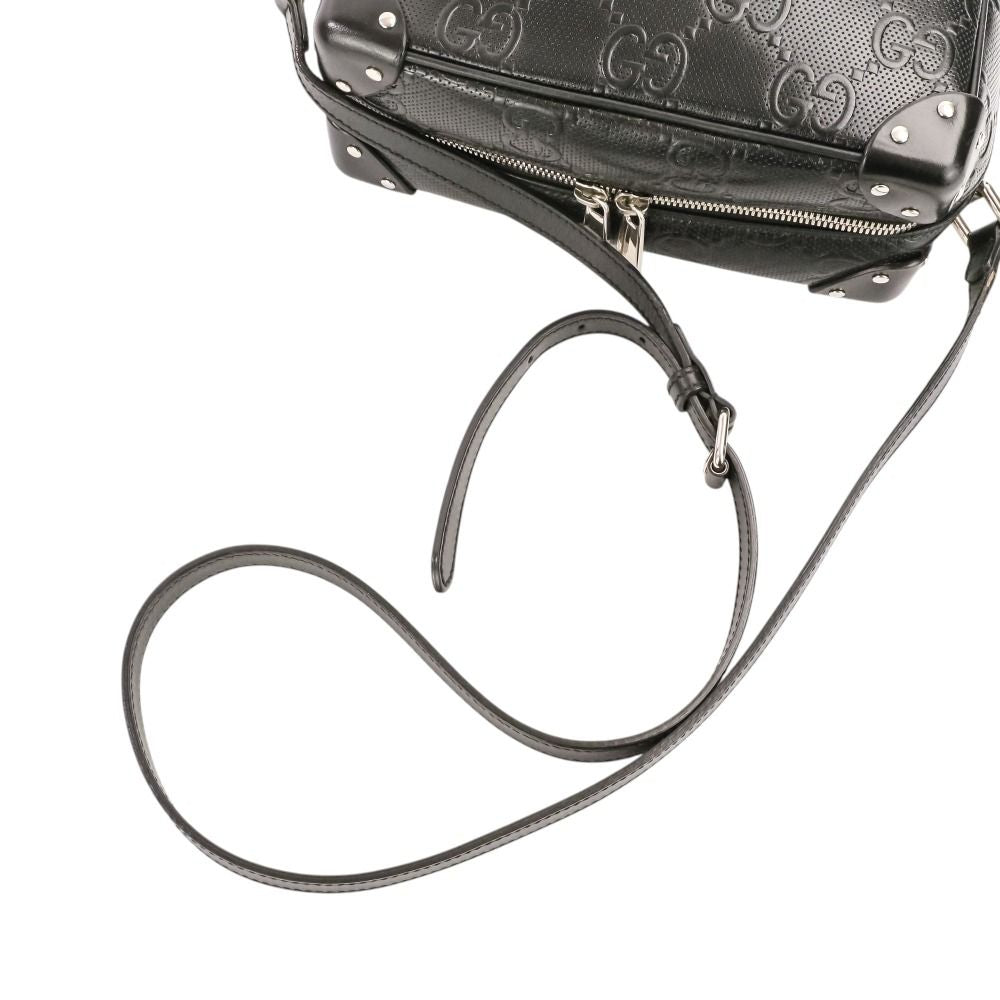 Gucci GG Embossed Soft Trunk Shoulder Bag Black / Pre Owned — view 7