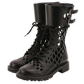 Dior D-trap Leather Mesh Lace Up Boots Black Pre Owned