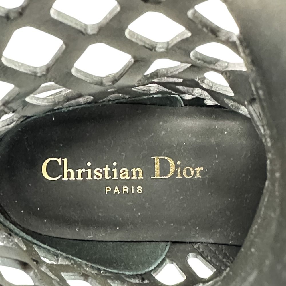 Dior D-trap Leather Mesh Lace Up Boots Black Pre Owned — view 9