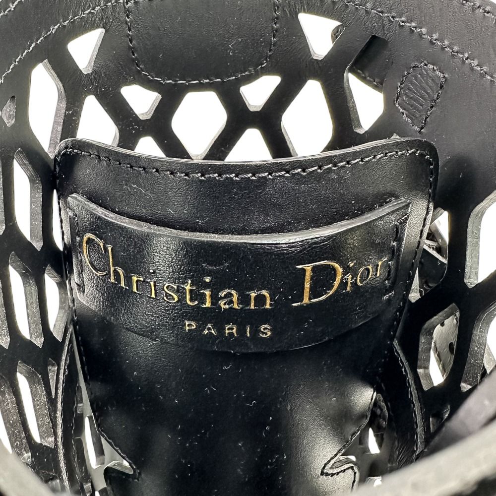 Dior D-trap Leather Mesh Lace Up Boots Black Pre Owned — view 7