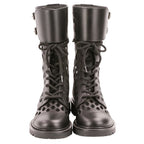 Dior D-trap Leather Mesh Lace Up Boots Black Pre Owned — view 6