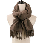 Hermes Cavalcade-l'esquisse Cashmere Fringed Shawl Etoupe Brown Pre Owned Scarf — view 6