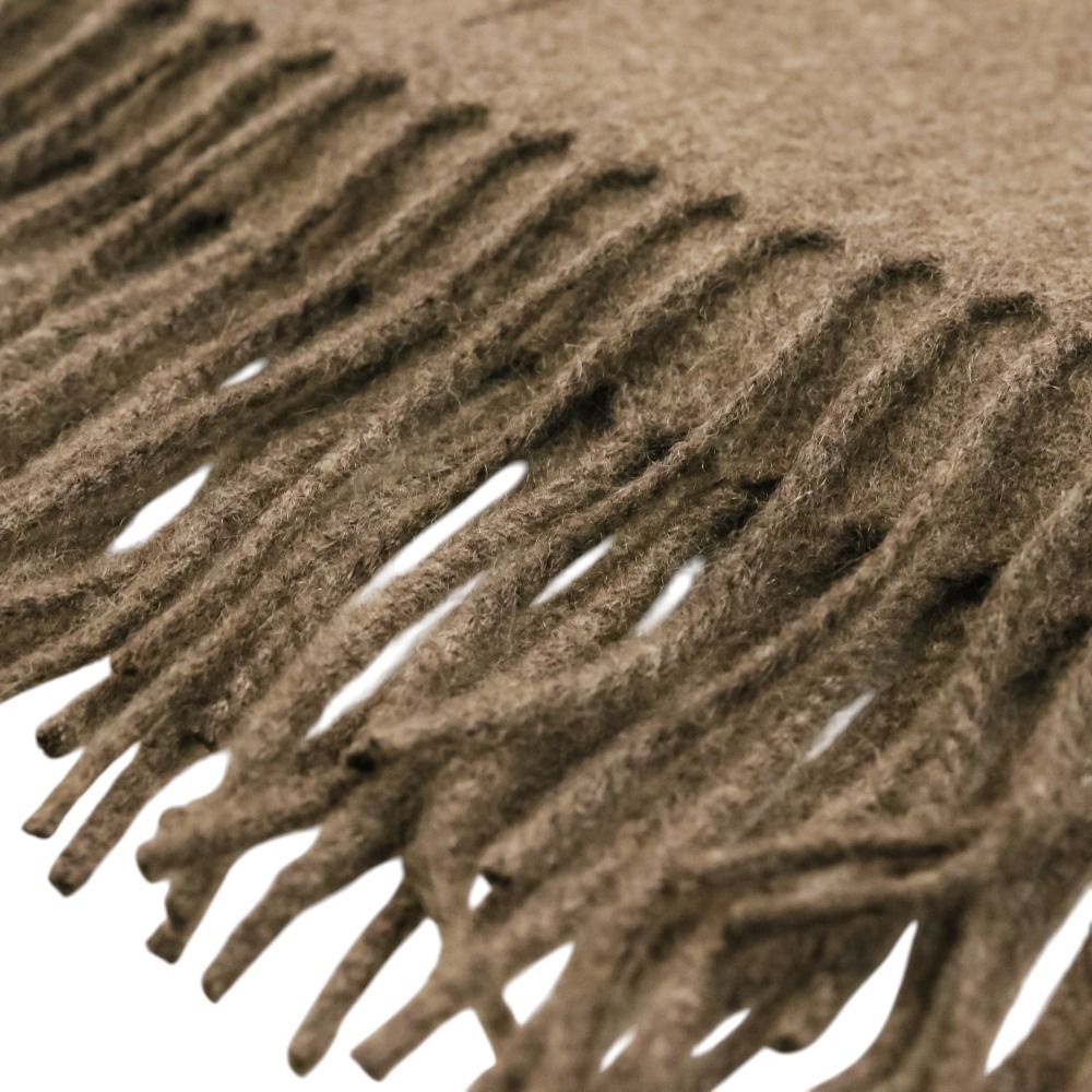 Hermes Cavalcade-l'esquisse Cashmere Fringed Shawl Etoupe Brown Pre Owned Scarf — view 9