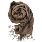 Hermes Cavalcade-l'esquisse Cashmere Fringed Shawl Etoupe Brown Pre Owned Scarf — view 5