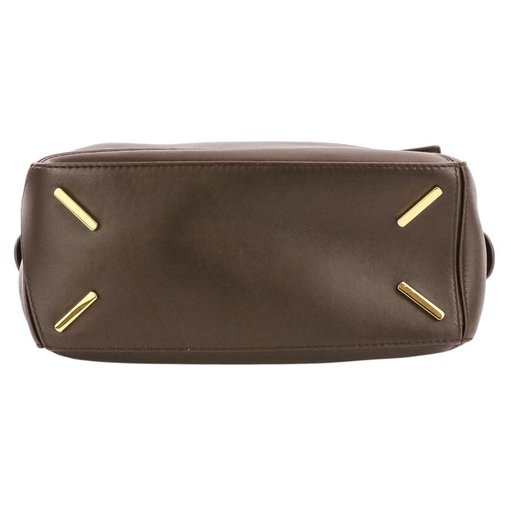 Loewe Small Featherlight Puzzle in Nappa Lambskin Shoulder Bag Dark Brown — view 6