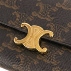 Celine Triomphe Wallet Brown Pre Owned — view 7