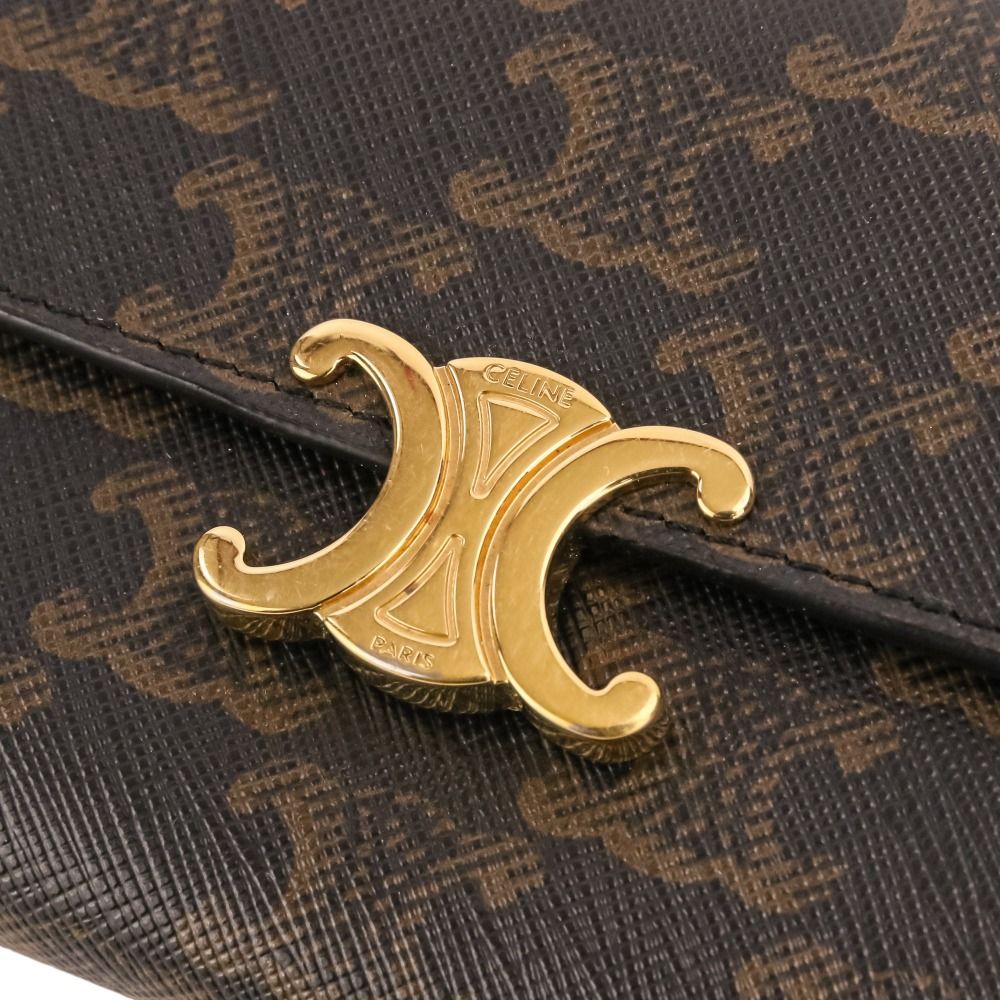 Celine Triomphe Wallet Brown Pre Owned — view 7