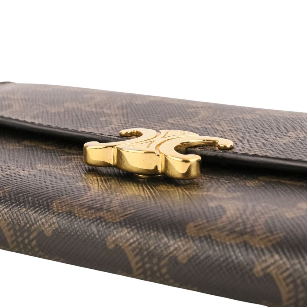 Celine Triomphe Wallet Brown Pre Owned — view 6