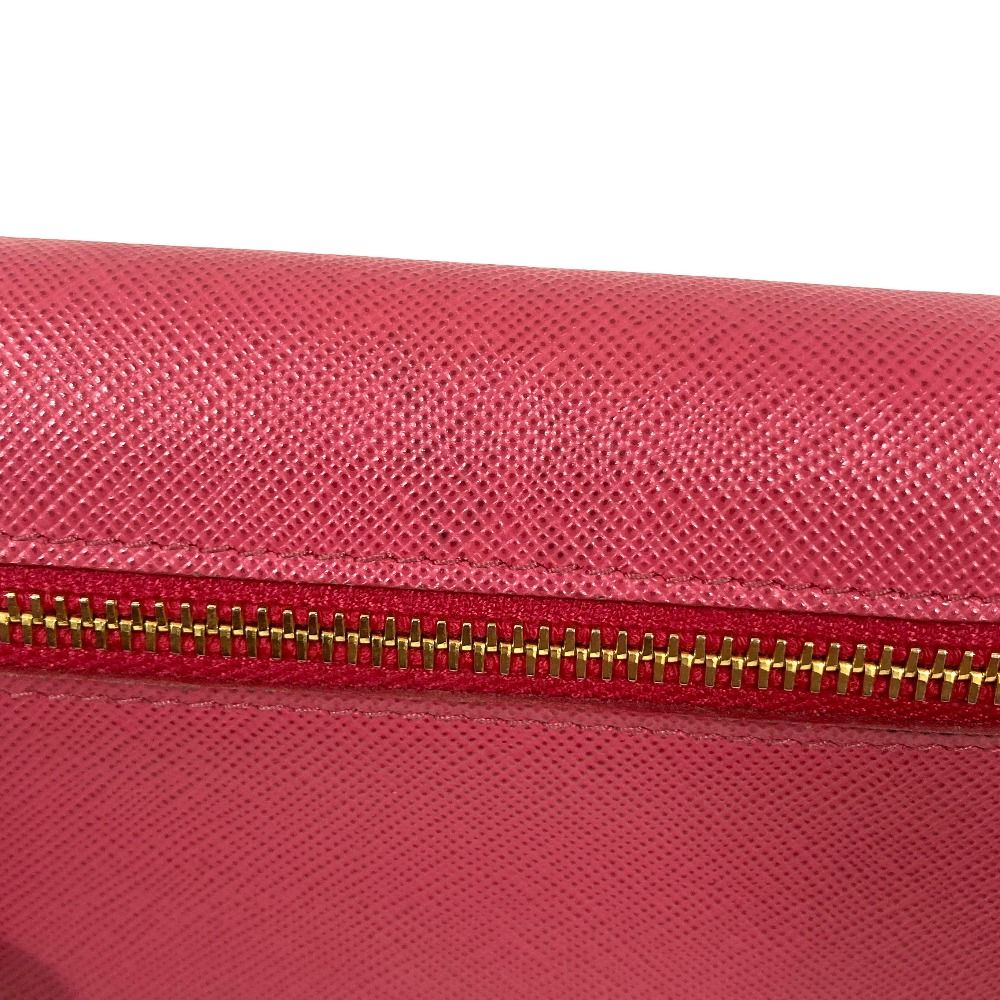 Prada Saffiano Leather Bifold Wallet Pink — view 9