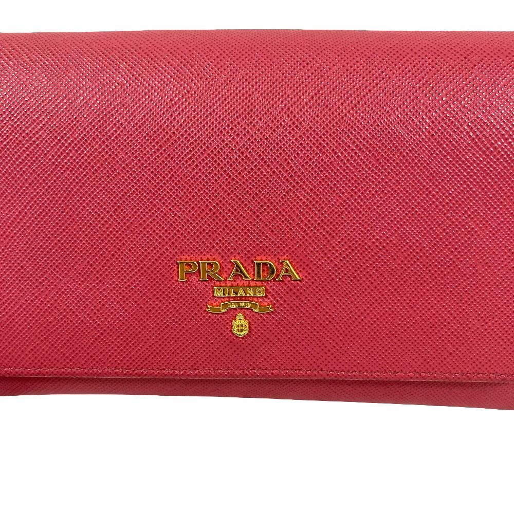 Prada Saffiano Leather Bifold Wallet Pink — view 8