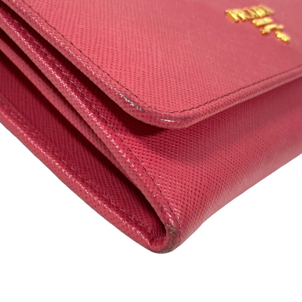Prada Saffiano Leather Bifold Wallet Pink — view 5
