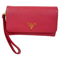 Prada Saffiano Leather Bifold Wallet Pink